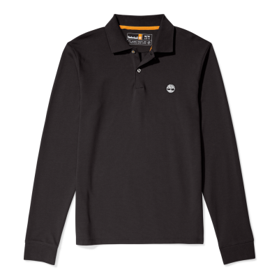 LS slim fit pique polo shirt